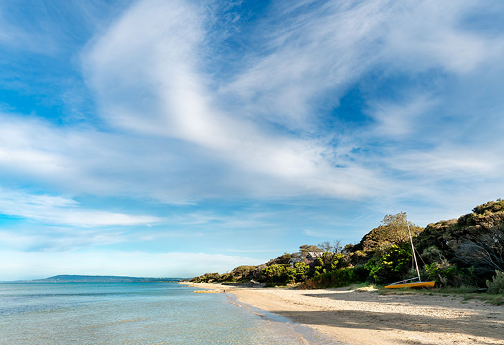 A view of Arthurs Seat from Blairgowrie beach